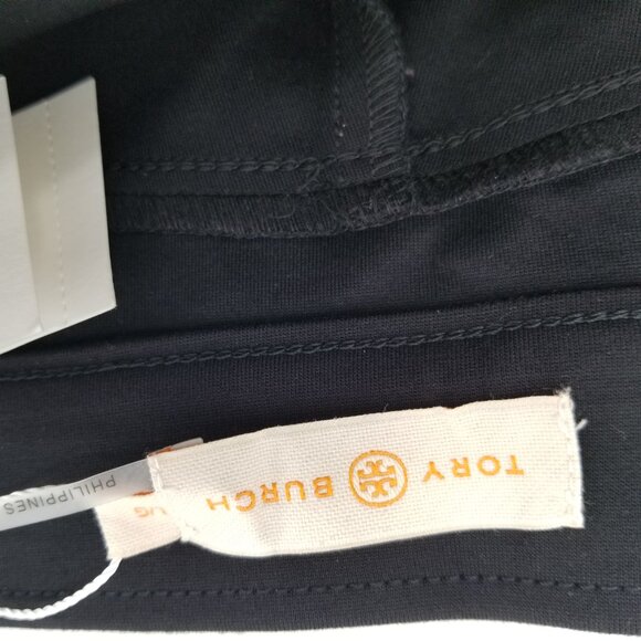 Tory Burch  Ponte Flare Black Womans Pant  Brass Button Details Sz Large - Picture 11 of 12